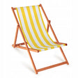 Holz-Liegestuhl Gelb-Weiße Streifen mit orangefarbenem Gestell