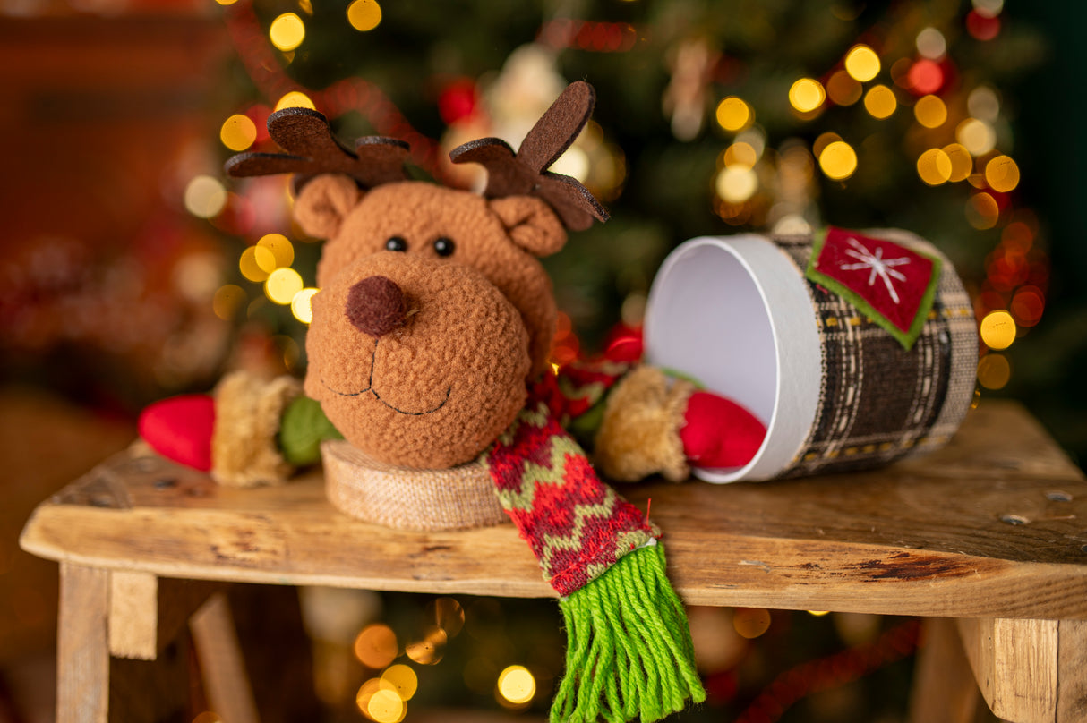 Weihnachtsverpackung Rentier-Maskottchen