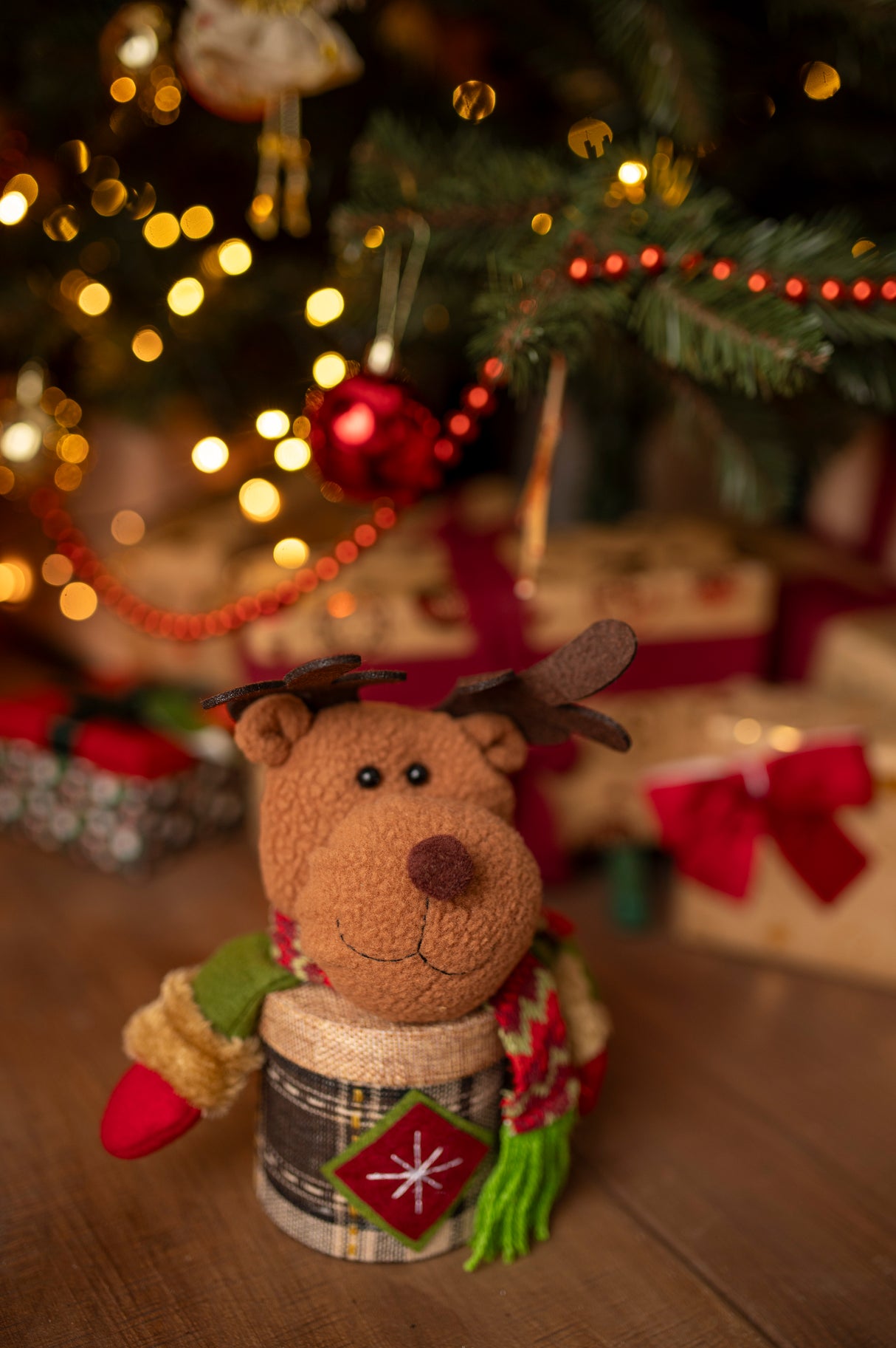 Weihnachtsverpackung Rentier-Maskottchen