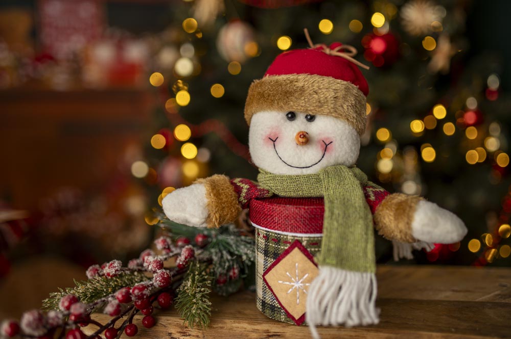 Weihnachtsverpackung Schneemann Maskottchen