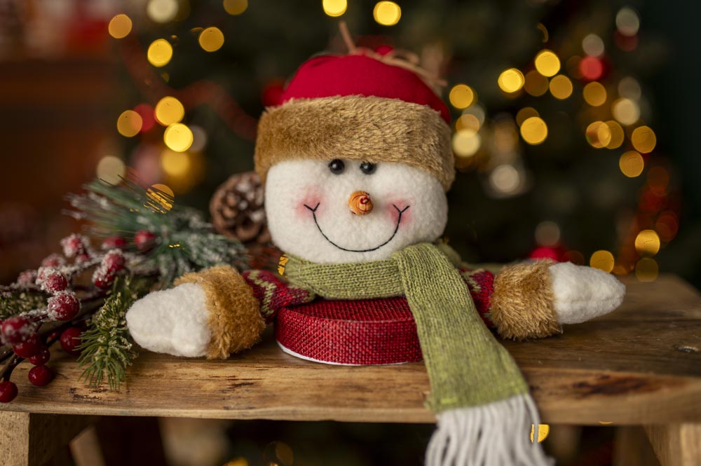 Weihnachtsverpackung Schneemann Maskottchen