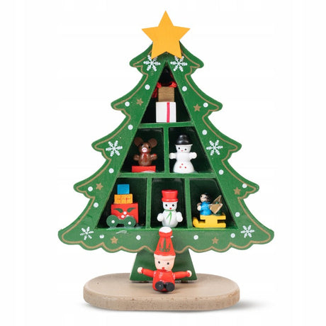 Dekorativer Weihnachtsbaum aus Holz, 18 cm Grün