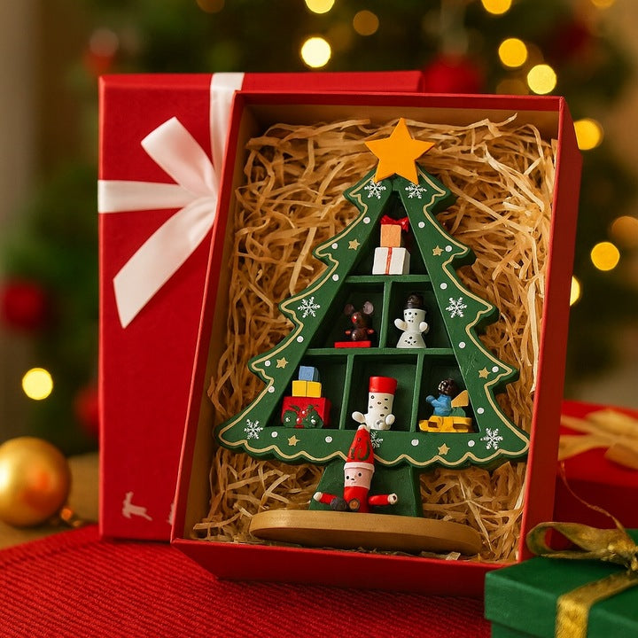 Dekorativer Weihnachtsbaum aus Holz, 18 cm