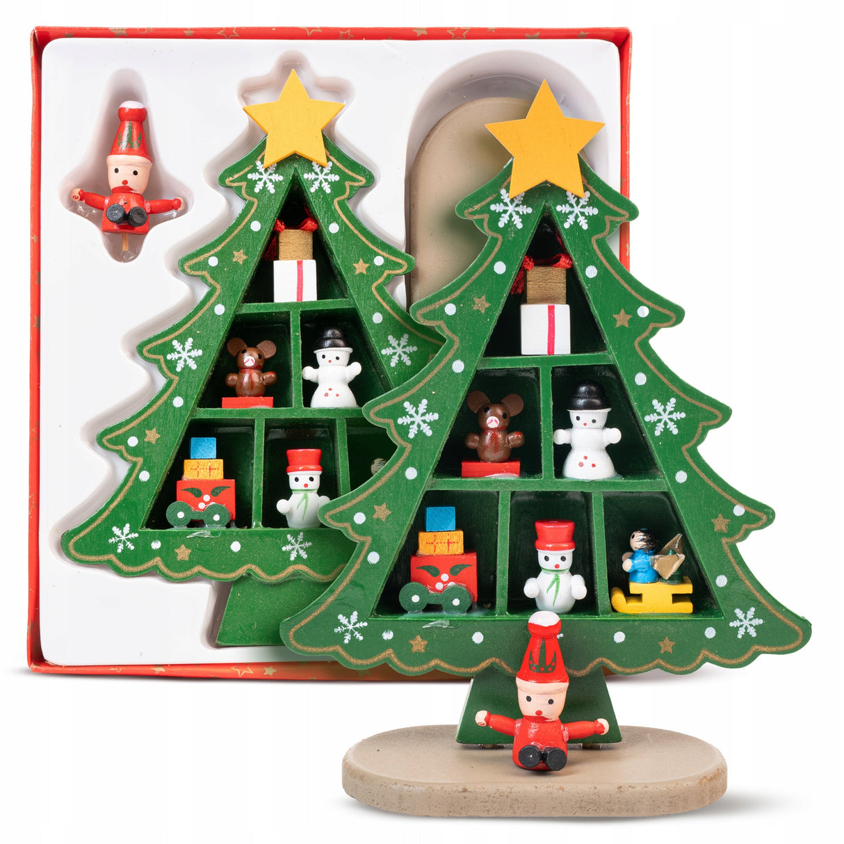 Dekorativer Weihnachtsbaum aus Holz, 18 cm