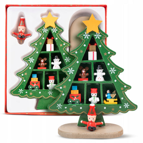 Dekorativer Weihnachtsbaum aus Holz, 18 cm