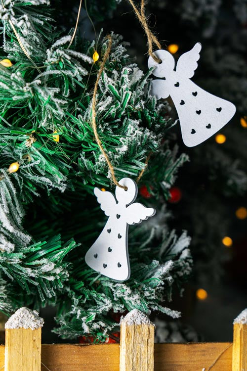 Weihnachtsbaumaufhänger aus Holz DIY ANGELS HEART