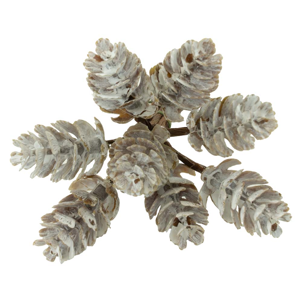 Set schneebedeckte Kegel auf Draht 8-tlg.