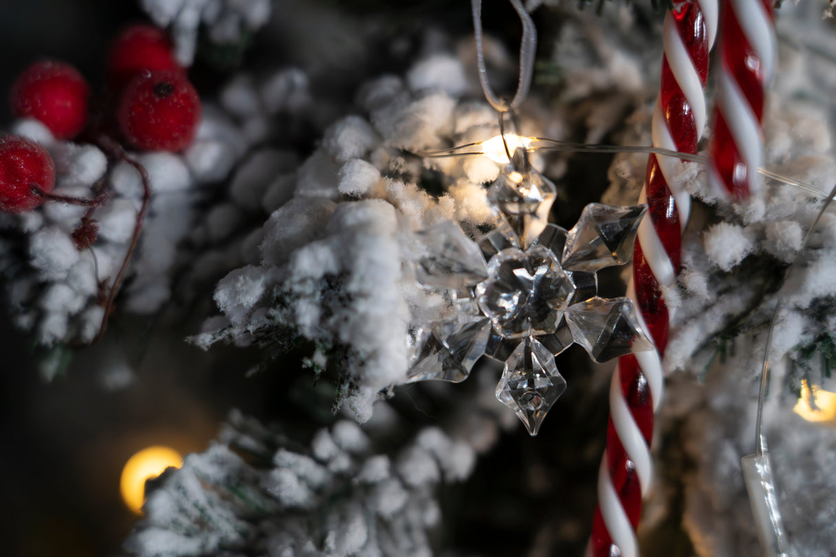 Kristall-Schneeflocken-Anhänger, 100 Stück