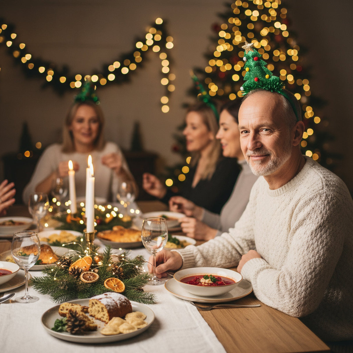 Weihnachtsbaum-Stirnband