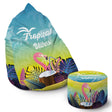 SET Sitzsack Bean bag + Fußhocker Tropical Vibes