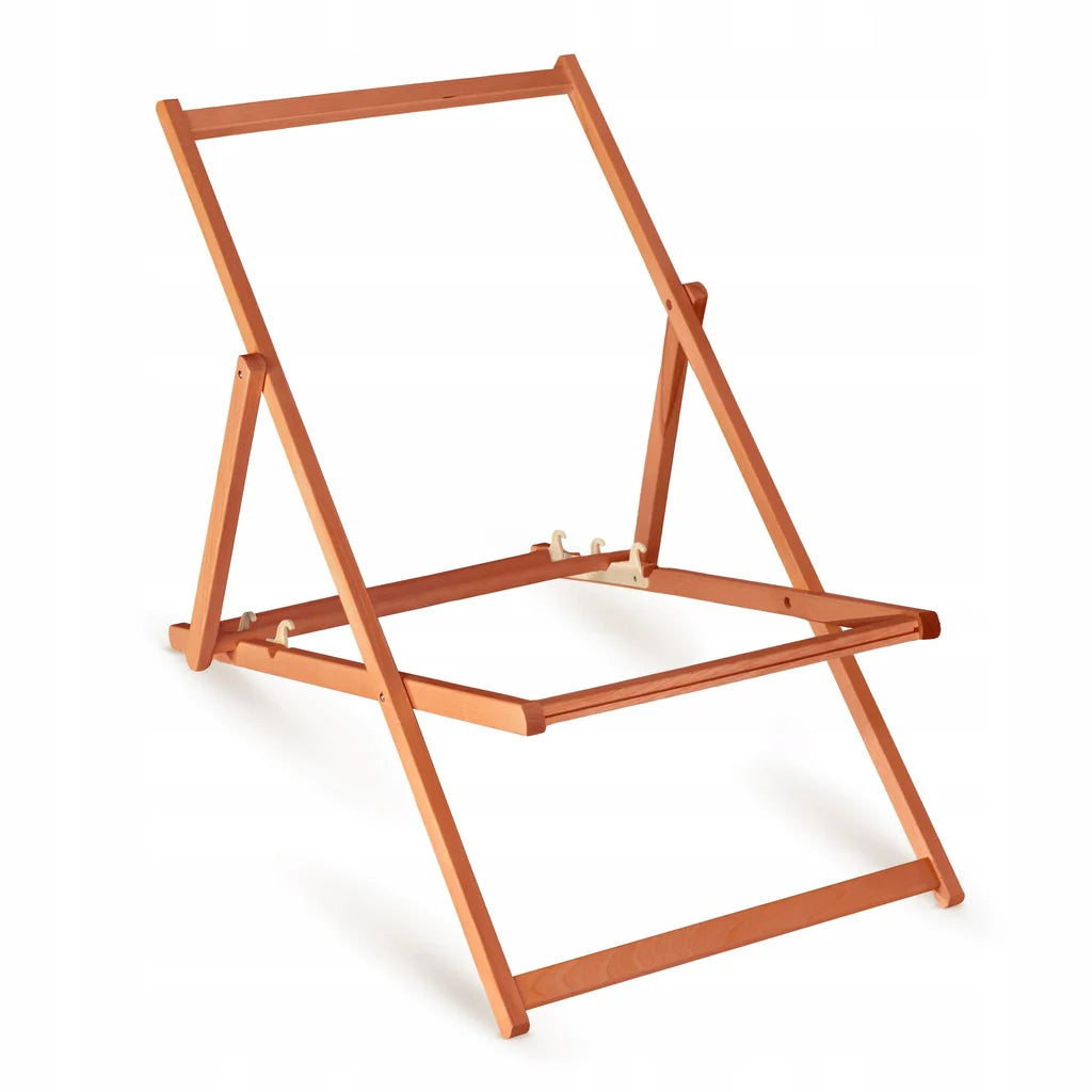 Holz-Liegestühle Pina Colada mit orangefarbenem Gestell