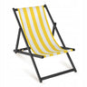 Holz-Liegestühle mit schwarzem Gestell - Streifen - verschiedene Farben Gelb