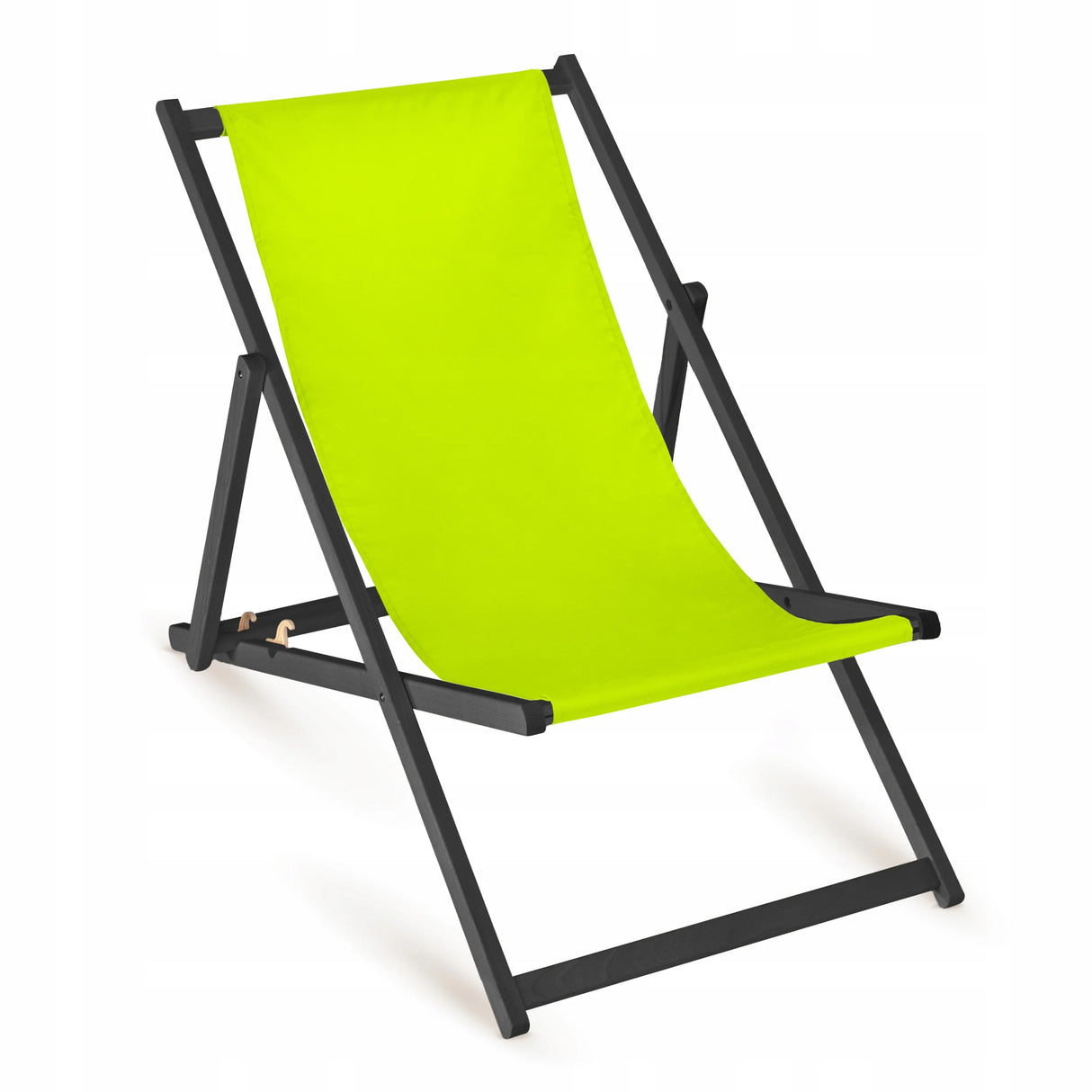 Holz-Liegestühle mit schwarzem Gestell Einfarbig / Verschiedene Farben Gelb