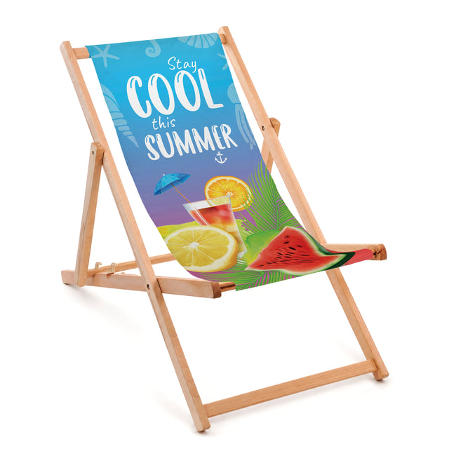 Holzliegestuhl COOL SUMMER - Geöltes Gestell PREMIUM Natur
