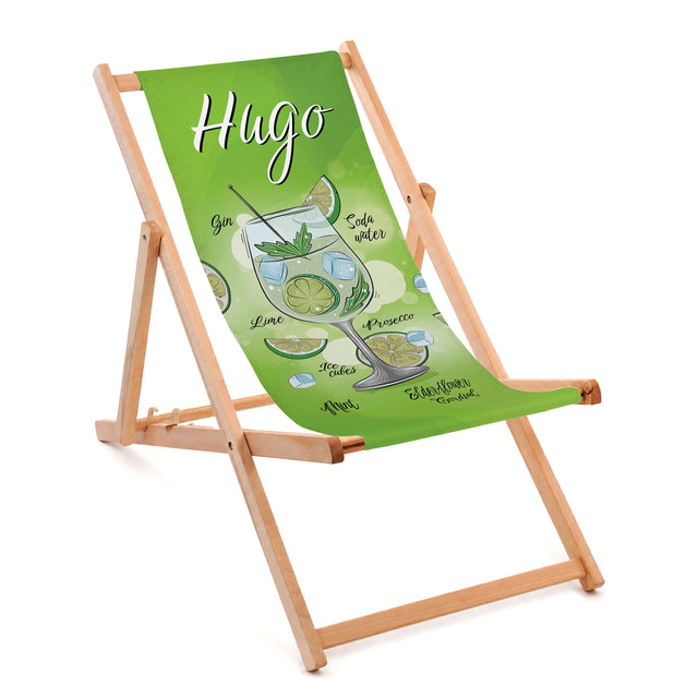 Holzliegestuhl HUGO mit einem naturgeölten Rahmen