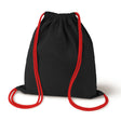Baumwoll-Rucksack Schwarz 340x400 mm Rot Schnur