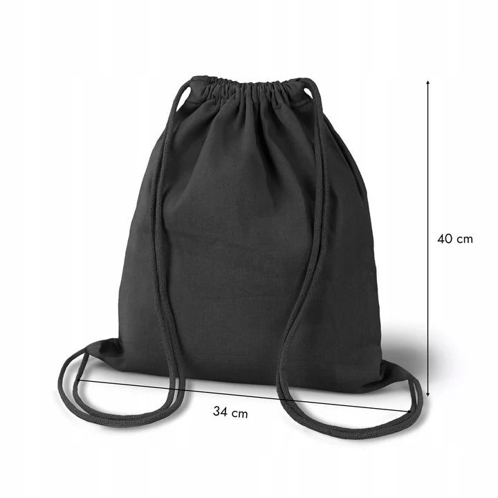 Baumwoll-Rucksack Schwarz 340×400 mm