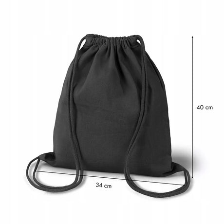 Baumwoll-Rucksack Schwarz 340×400 mm 265 g