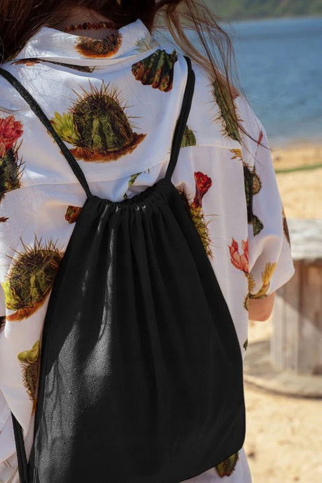 Baumwoll-Rucksack Schwarz 340×400 mm 265 g