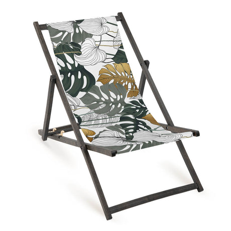 Holz-Liegestühle Fullprint-Edition mit schwarzem Gestell