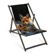 Holz-Liegestühle Fuchs Fullprint mit schwarzem Gestell