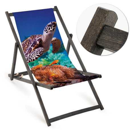 Holz-Liegestühle Design-Aufdruck mit schwarzem Gestell