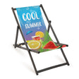 Holz-Liegestuhl Stay Cool Fullprint mit schwarzem Gestell