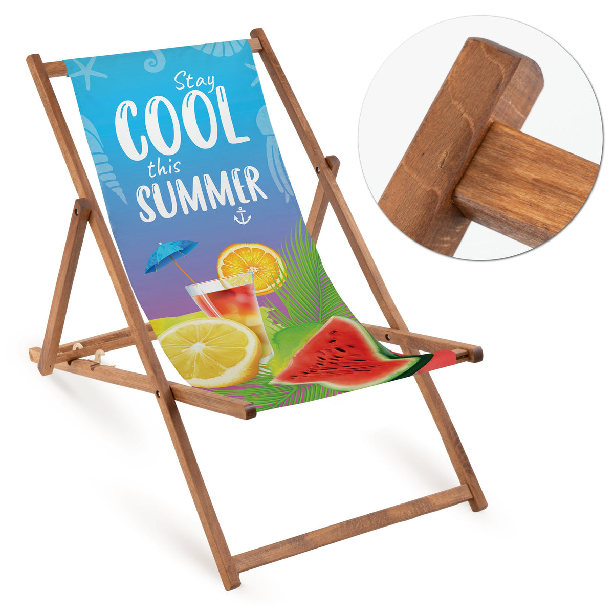 Liegestuhl COOL SUMMER aus Holz – Braunes Gestell