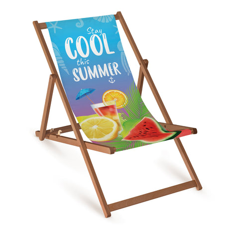 Liegestuhl COOL SUMMER aus Holz – Braunes Gestell