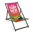 Holz-Liegestuhl It's Summer Time Fullprint mit schwarzem Gestell