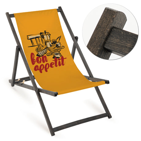 Holz-Liegestühle In Crust We Trust mit schwarzem Gestell