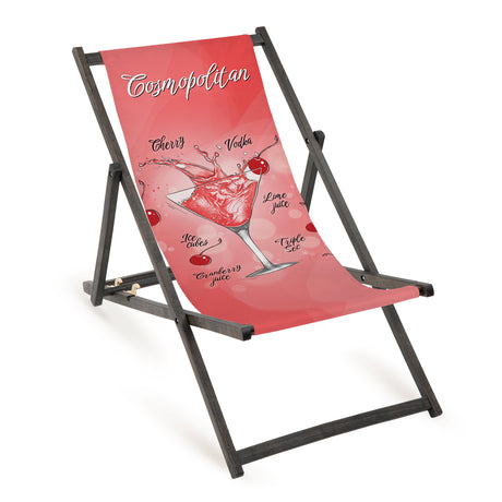 Holz-Liegestühle Cosmopolitan mit schwarzem Gestell