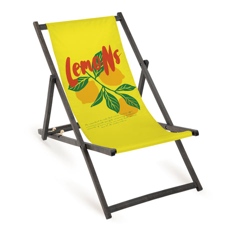 Holz-Liegestühle Lemons mit schwarzem Gestell