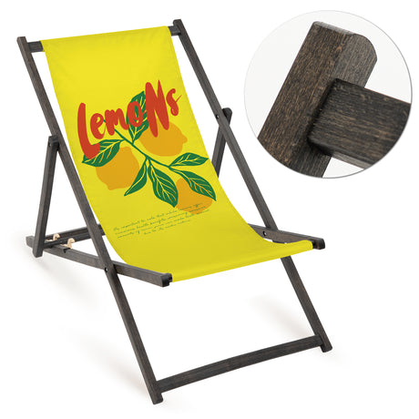 Holz-Liegestühle Lemons mit schwarzem Gestell