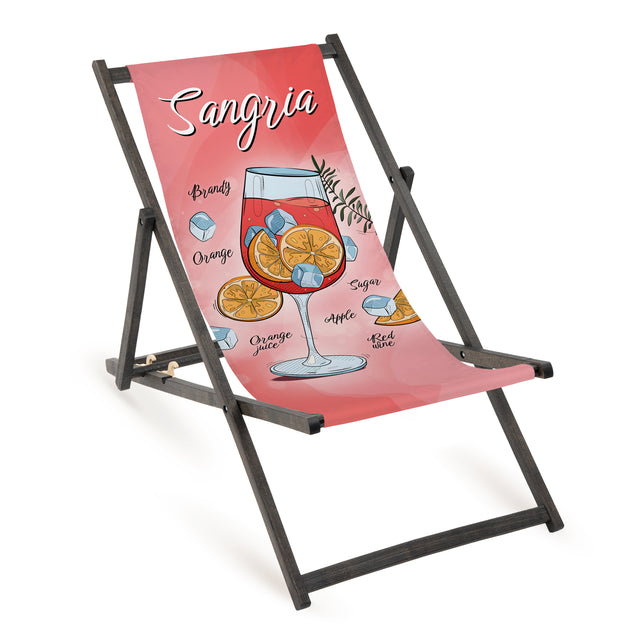 Holz-Liegestühle Sangria mit schwarzem Gestell