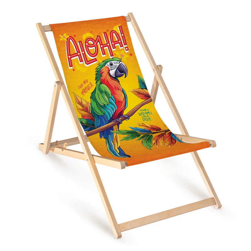 Holzliegestuhl mit Druck Lato