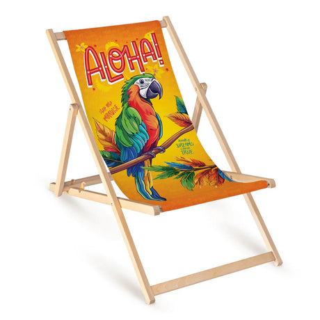 Holzliegestuhl mit Druck Lato