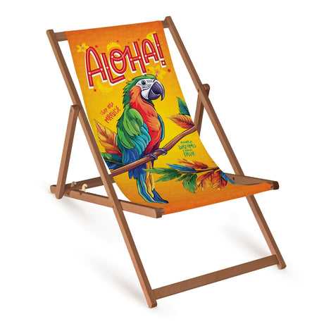 Liegestuhl ALOHA PAPUGA aus Holz – brauner Rahmen