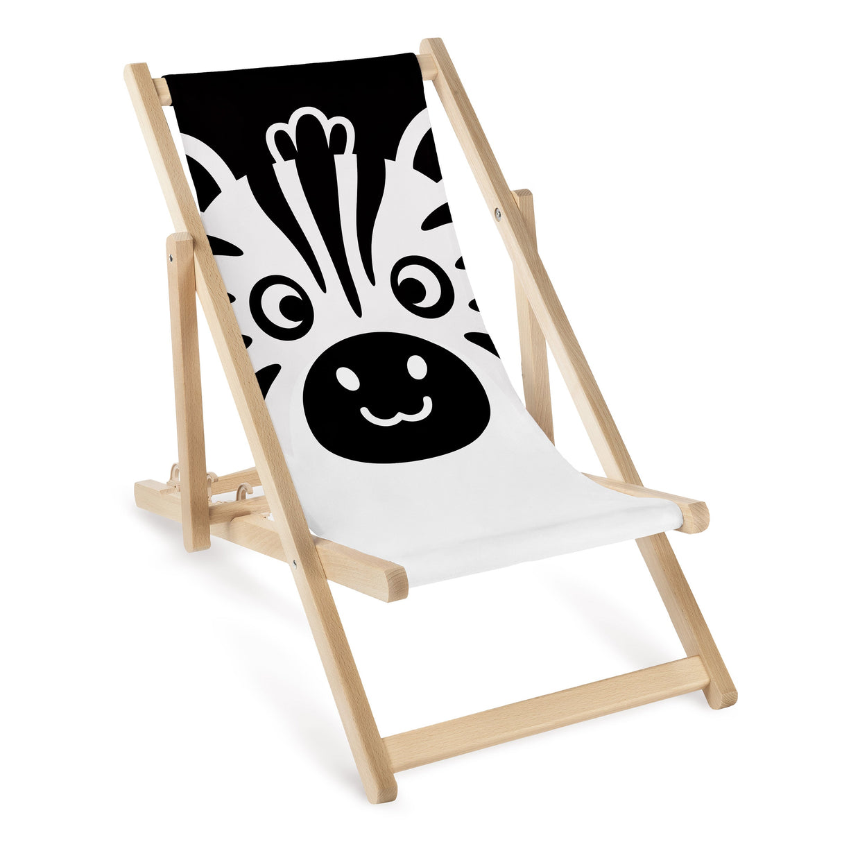 Holz-Liegestuhl für Kinder Zebra