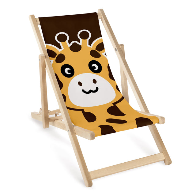 Kinder-Holzliegestuhl Giraffe