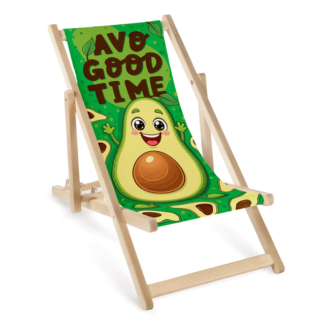 Kinder-Liegestuhl aus Holz Avocado