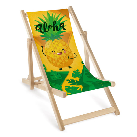 Holz-Liegestuhl für Kinder Ananas