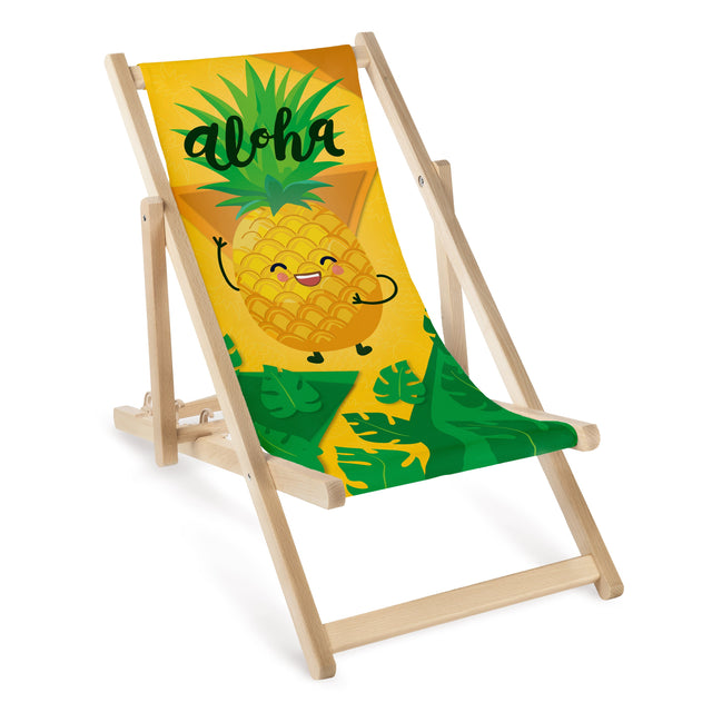 Holz-Liegestuhl für Kinder Ananas