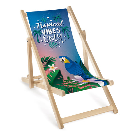 Kinder-Holzliegestuhl Tropical vibes only