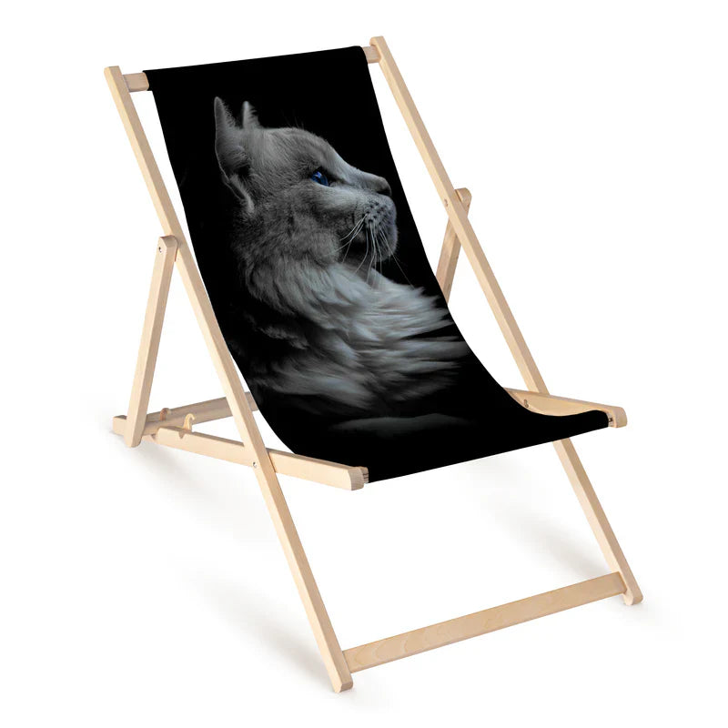 Holzliegestuhl mit Druck TIERE