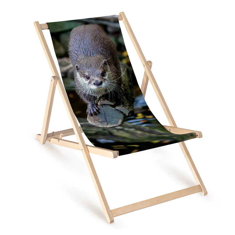 Holzliegestuhl mit Druck TIERE