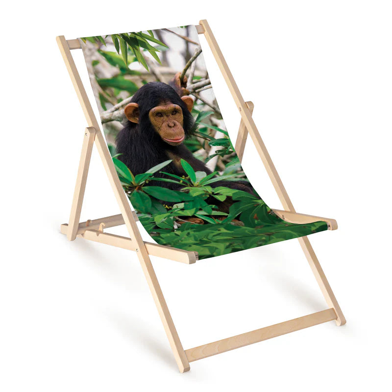 Holzliegestuhl mit Druck TIERE