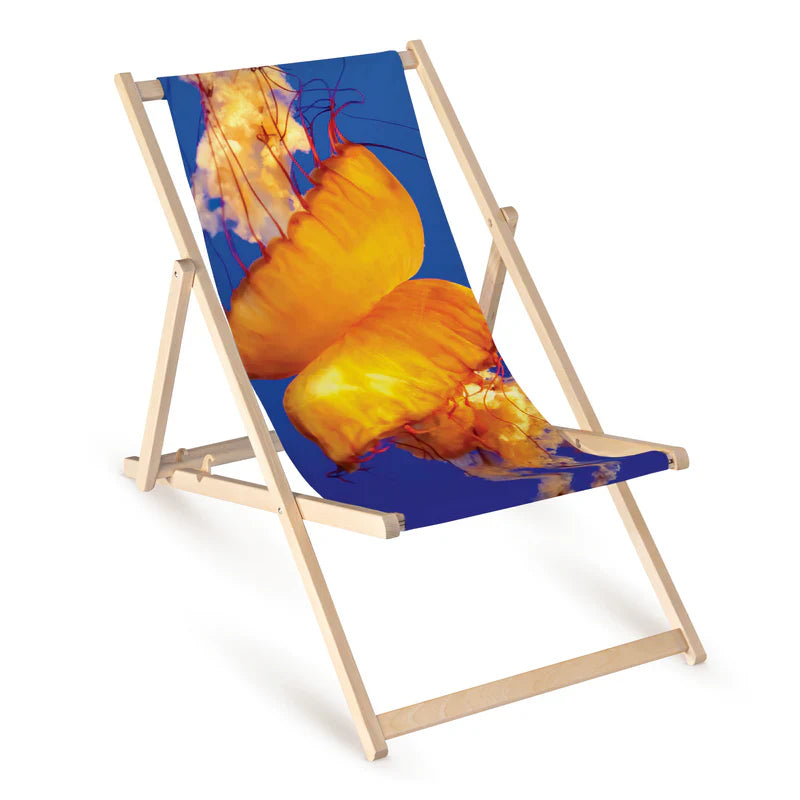 Holzliegestuhl mit Druck TIERE