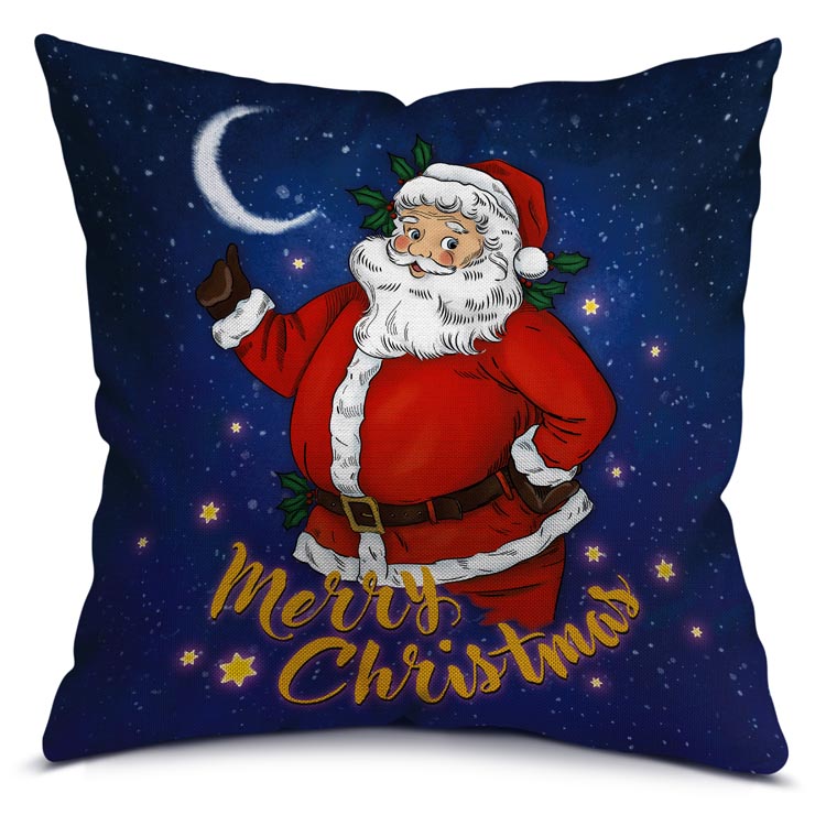 Weihnachtskissen 25x25cm SANTA CLAUS Merry Christmas