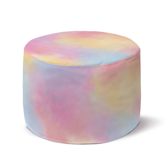 Runder Pouf-Fußhocker Tie Dye